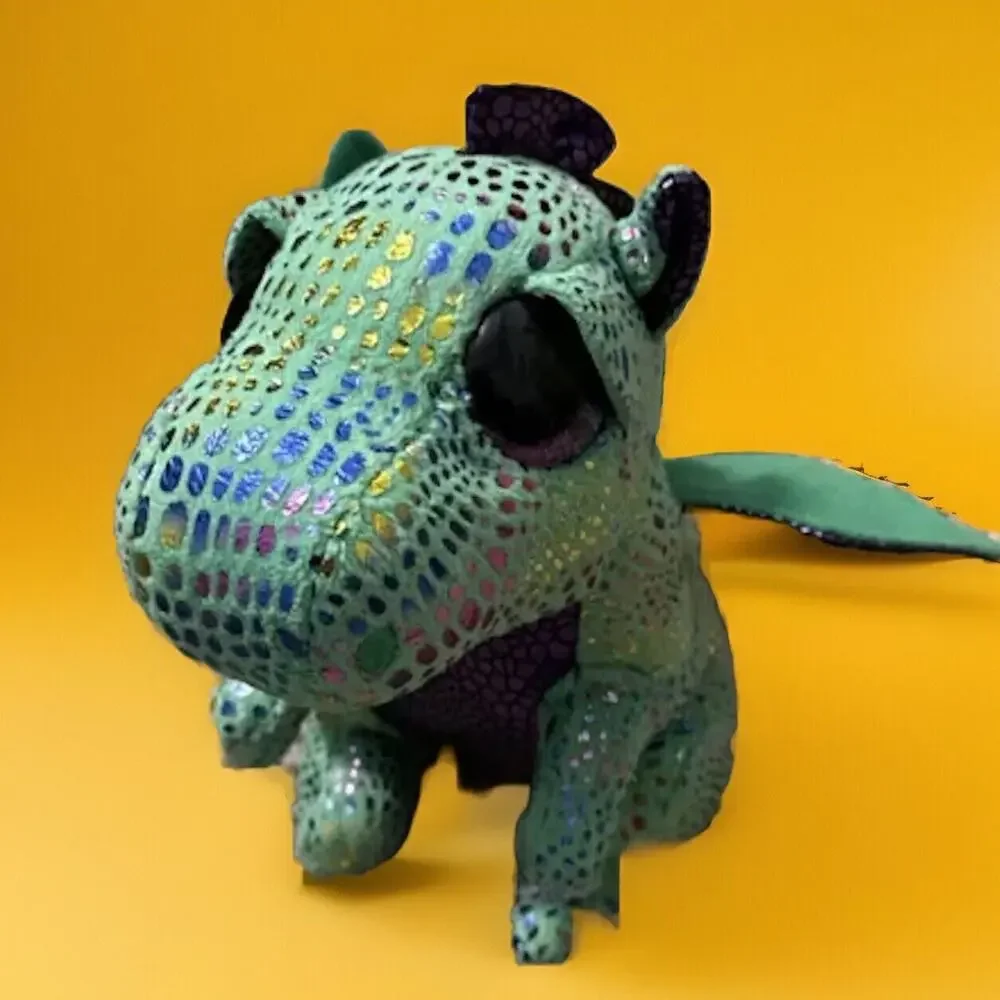 2015 Ty Beanie Boos Cinder Green Rainbow Dragon 9